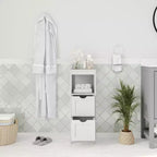 Meuble de rangement de salle de bain à 2 tiroirs avec étagère ouverte