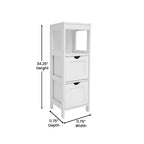 Meuble de rangement de salle de bain à 2 tiroirs avec étagère ouverte