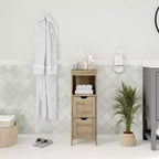 Meuble de rangement de salle de bain à 2 tiroirs avec étagère ouverte