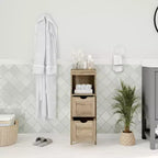 Meuble de rangement de salle de bain à 2 tiroirs avec étagère ouverte