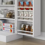 Meuble de rangement pour garde-manger de cuisine 41, armoire de cuisine autonome avec portes doubles, étagère à 5 niveaux, 12 casiers à épices et étagères réglables