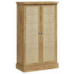 Meuble de rangement pour garde-manger de cuisine 41, armoire de cuisine autonome avec portes doubles, étagère à 5 niveaux, 12 casiers à épices et étagères réglables