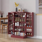 Meuble de rangement pour garde-manger de cuisine 41, armoire de cuisine autonome avec portes doubles, étagère à 5 niveaux, 12 casiers à épices et étagères réglables