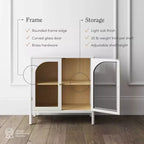 Meuble de rangement Mason en bois et verre avec portes