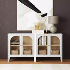 Meuble de rangement Mason en bois et verre avec portes