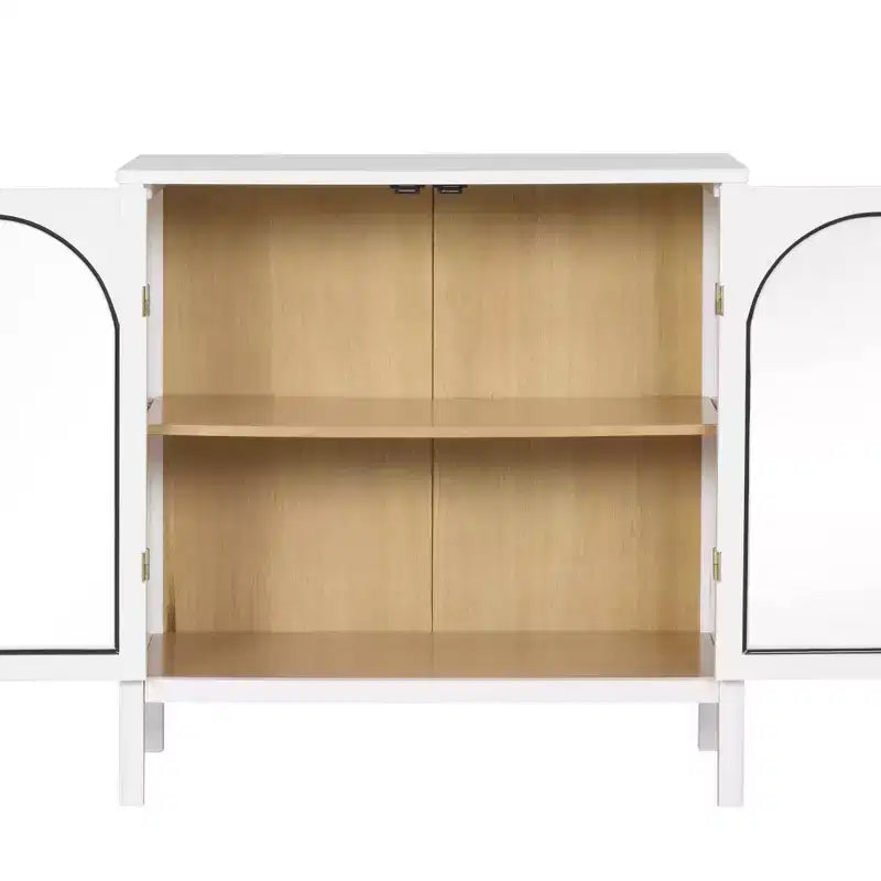 Meuble de rangement Mason en bois et verre avec portes