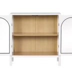 Meuble de rangement Mason en bois et verre avec portes