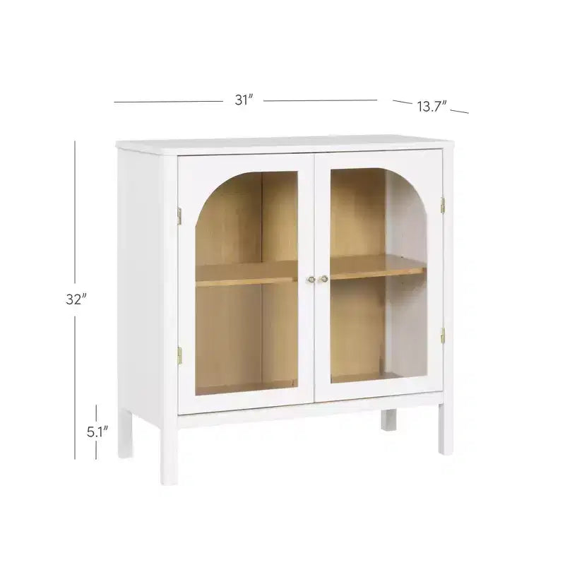 Meuble de rangement Mason en bois et verre avec portes
