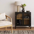 Meuble de rangement Mason en bois et verre avec portes