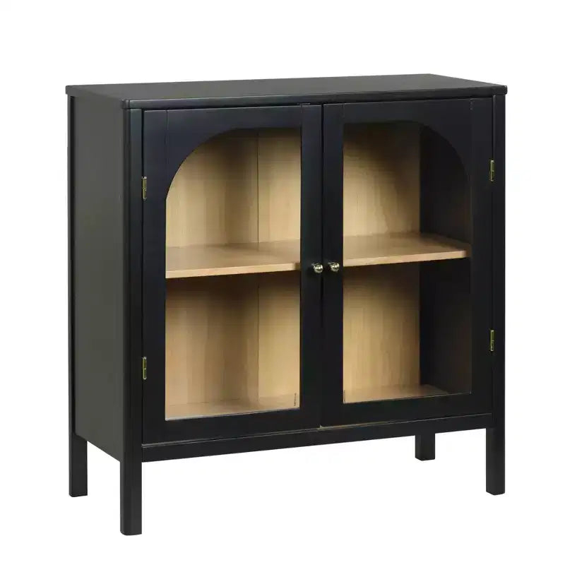 Nathan James Mason Wood and Glass Door Storage Cabinet