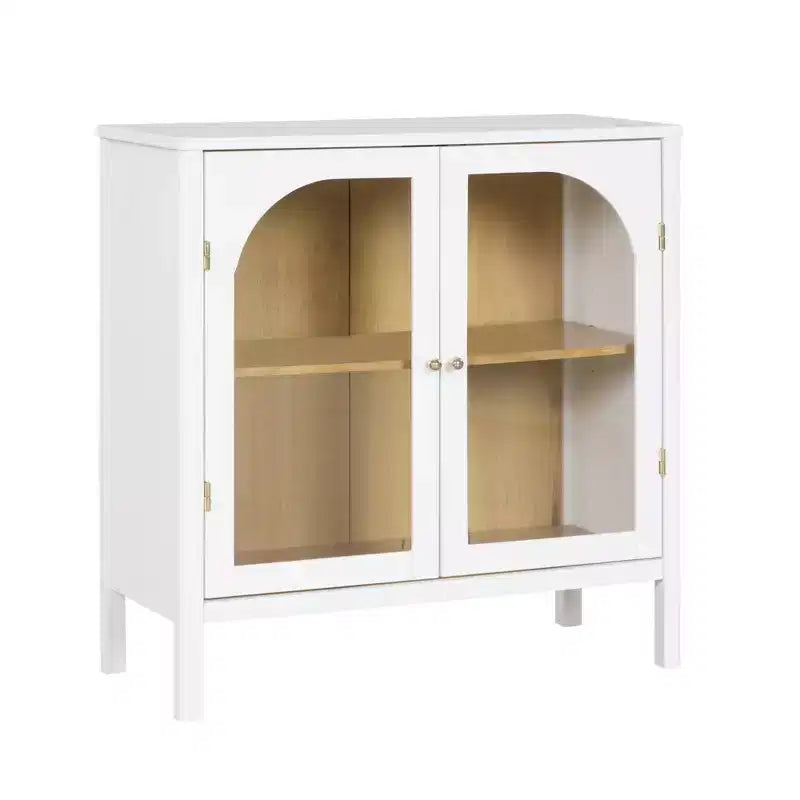 Meuble de rangement Mason en bois et verre avec portes