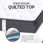 Matelas hybride et en mousse à mémoire de forme 12 pouces - Fermeté moyenne certifiée CertiPUR-US - Soutien adaptatif, soulagement de la pression - Fabriqué aux États-Unis