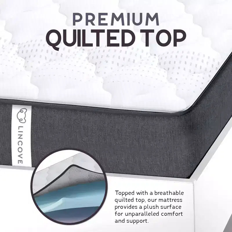 12 Inch Spring Hybrid and Memory Foam Mattress - Medium Firm Mattress CertiPUR-US Certified - Adaptive Support, Pressure Relief - Made in USA