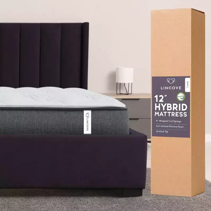 Matelas hybride et en mousse à mémoire de forme 12 pouces - Fermeté moyenne certifiée CertiPUR-US - Soutien adaptatif, soulagement de la pression - Fabriqué aux États-Unis
