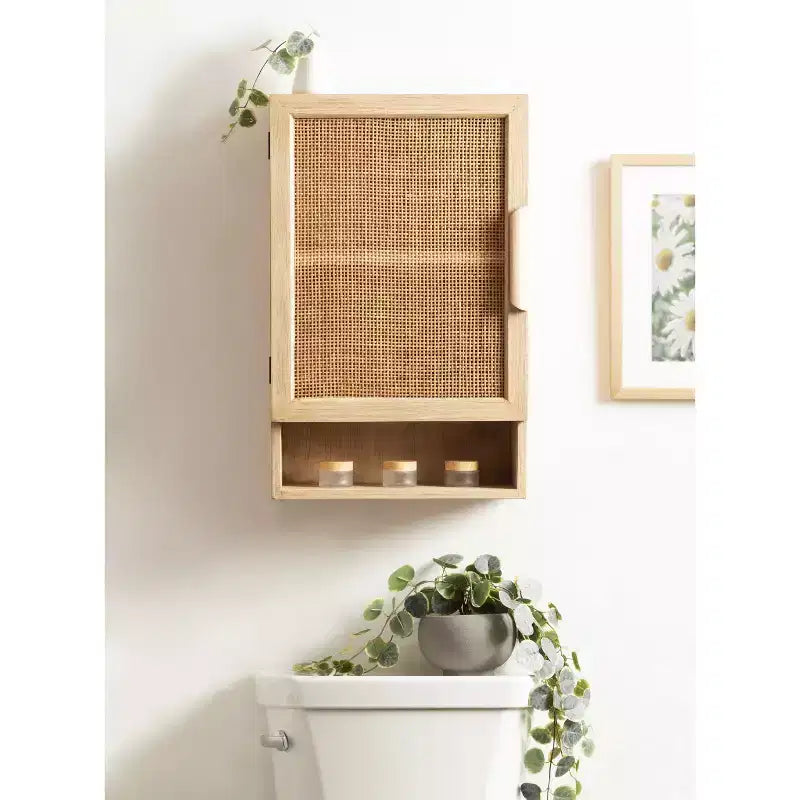 All Things Decor Ori Meuble Haut Mural en Rotin Naturel