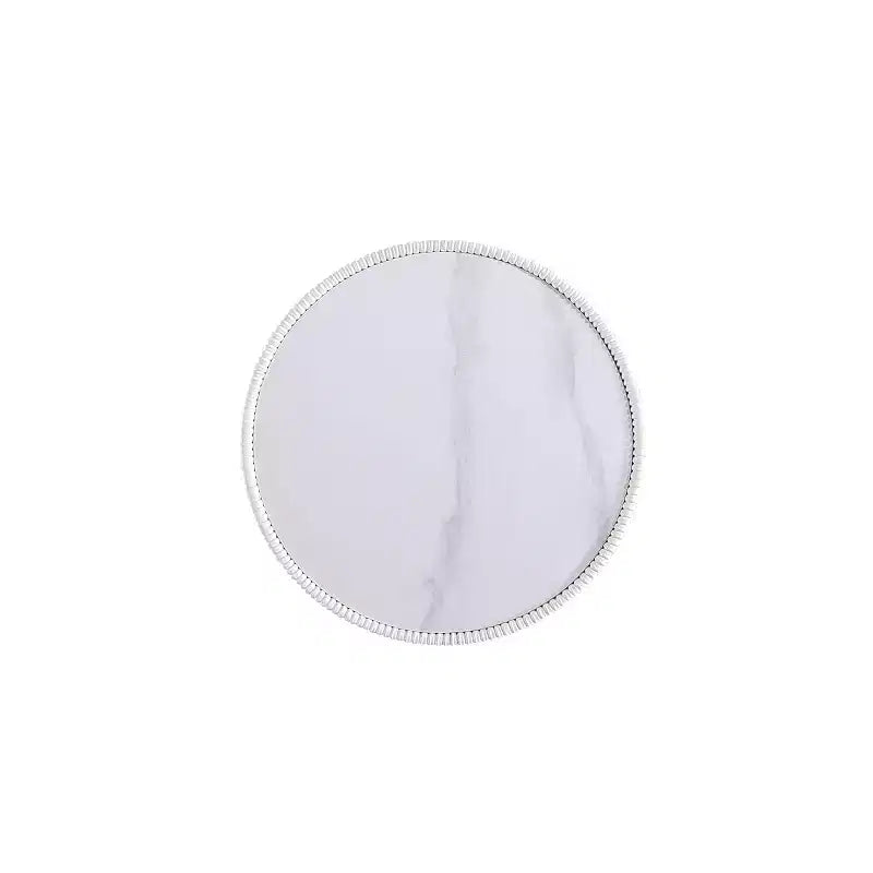Table d'appoint Anderson moderne en similicuir avec plateau en céramique aspect marbre