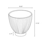 Table d'appoint Anderson moderne en similicuir avec plateau en céramique aspect marbre