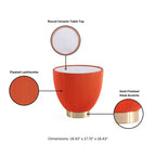 Table d'appoint Anderson moderne en similicuir avec plateau en céramique aspect marbre