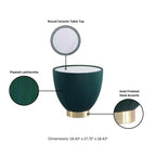 Table d'appoint Anderson moderne en similicuir avec plateau en céramique aspect marbre