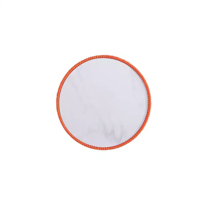 Table d'appoint Anderson moderne en similicuir avec plateau en céramique aspect marbre