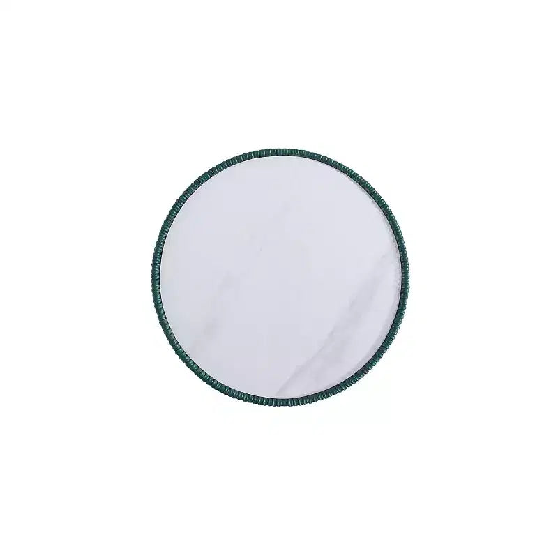 Table d'appoint Anderson moderne en similicuir avec plateau en céramique aspect marbre