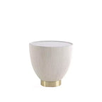 Table d'appoint Anderson moderne en similicuir avec plateau en céramique aspect marbre