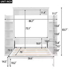 Lit escamotable/mural queen size avec étagères et lumières LED 4A