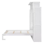 Lit escamotable/mural queen size avec étagères et lumières LED 4A