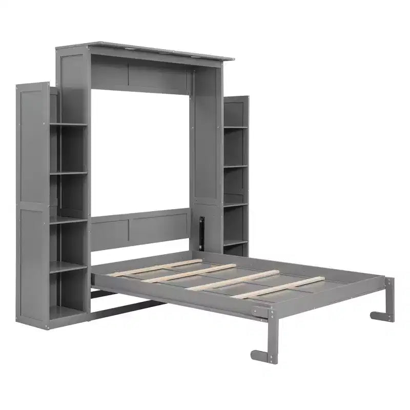 Lit escamotable/mural queen size avec étagères et lumières LED 4A