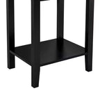 Table de chevet - avec station de charge, table d'appoint noire avec ports USB, tables de chevet avec étagère de rangement à 3 tiroirs