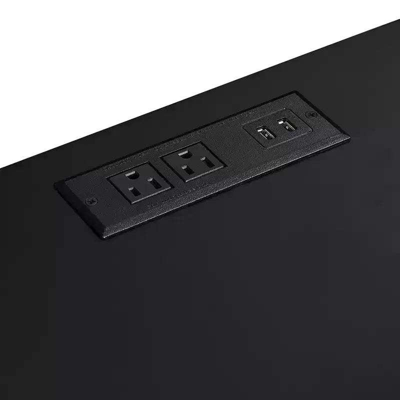 Table de chevet - avec station de charge, table d'appoint noire avec ports USB, tables de chevet avec étagère de rangement à 3 tiroirs