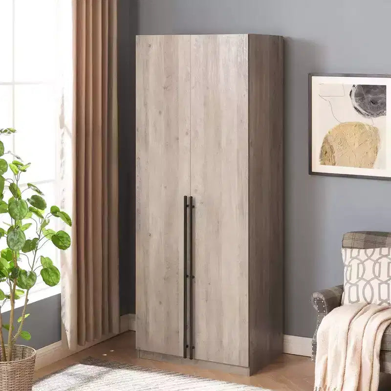 Armoire penderie 2 portes et 2 tiroirs Lee