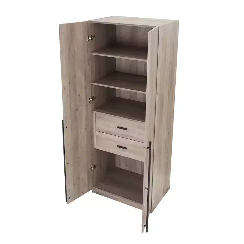 Armoire penderie 2 portes et 2 tiroirs Lee